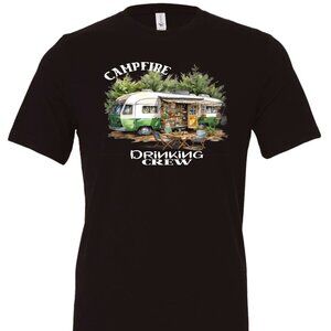 Campfire Drinking Crew Crewneck T-Shirt | Many Colors
